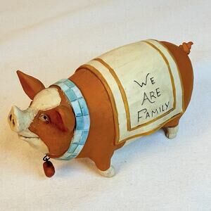 Blossom Bucket Betty 2010 “ We Are Family” FolKArt Orange Pig